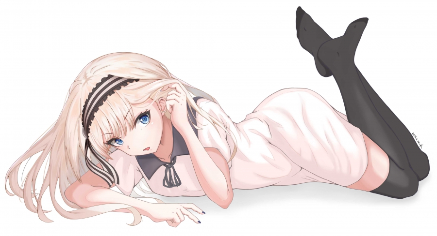 白银圭 水手服 白色连衣裙 女子 高中生 4k动漫壁纸.jpg